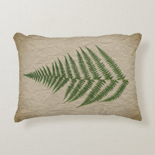 Coussins Décoratifs Fern Leaf sur la texture de papier crineux