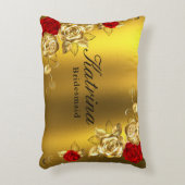 Coussins Décoratifs Fête de mariée Cadeaux rouge floral or (Devant(Vertical))