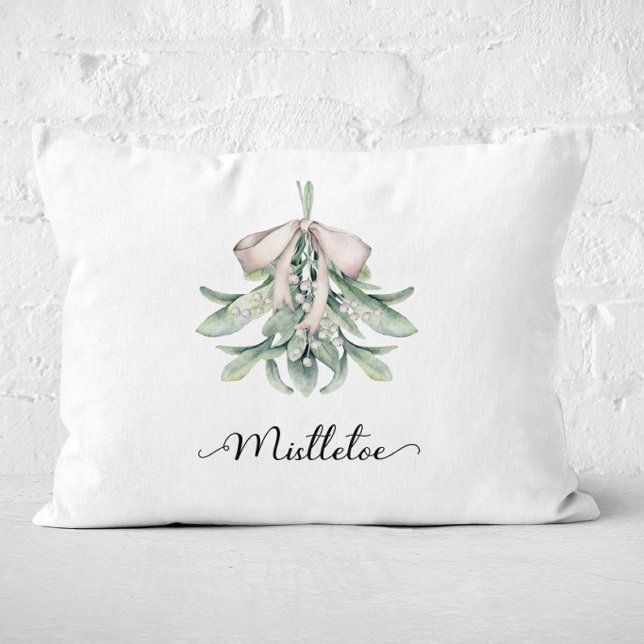 Coussins Décoratifs Fête festive de gui  (Mistletoe Christmas Pillow)