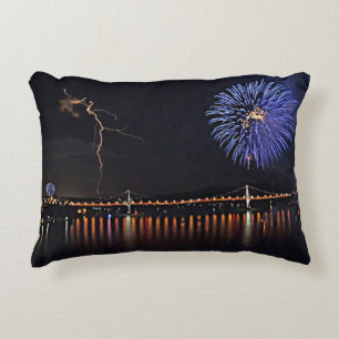 Coussins Décoratifs Feu D'artifice Avec Éclair