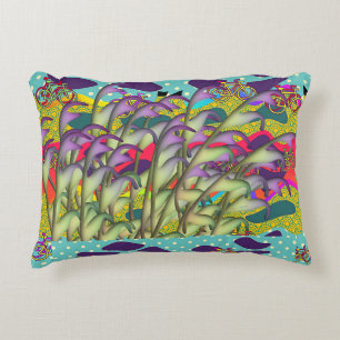 Coussins Décoratifs Feuillage vert violet + Vélos Amusant