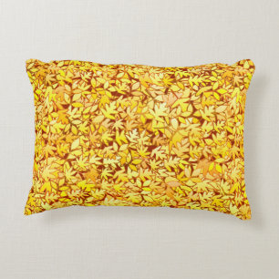 Coussins Décoratifs Feuilles d'automne, jaune doré