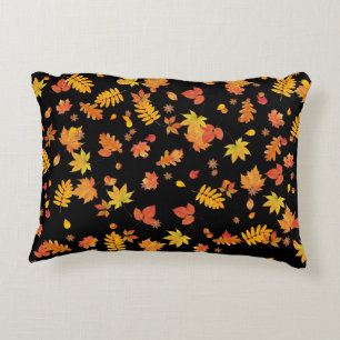Coussins Décoratifs Feuilles d'automne (noir)