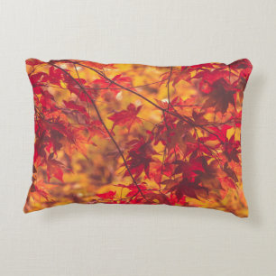 Coussins Décoratifs Feuilles d'automne rouges Nature Coton