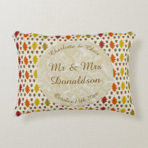 Coussins Décoratifs Feuilles de chêne et Acorns Automne Mariage d'auto