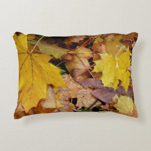 Coussins Décoratifs Feuilles de Érable Tombées Jaune Automne Nature