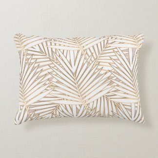Coussins Décoratifs Feuilles de palme doré sans couture motif sur doss