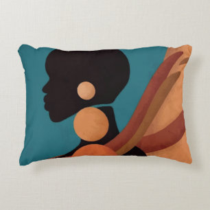 Coussins Décoratifs fille sous le tropique. Belle femme africaine. Noi
