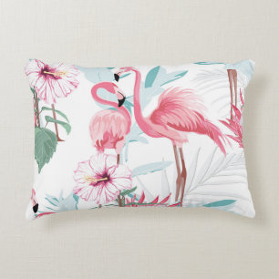 Coussins Décoratifs Flamant rose Rose : Fleurs Exotiques Sans Couleur.