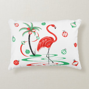 Coussins Décoratifs Flamant rose rouge de Noël Baubles rouge accent do