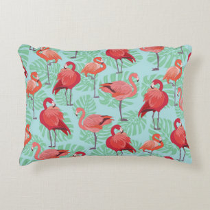 Coussins Décoratifs Flamants roses roses : Exotic Seamless Motif.