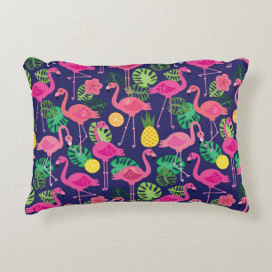 Coussins Décoratifs Flamants vintages, éléments d'été motif