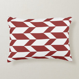 Coussins Décoratifs Flèche Chevron Gras Deux Tons Blancs Rouge