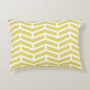 Coussins Décoratifs Flèches croquantes et opposées Chevron Jaune Blanc