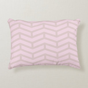 Coussins Décoratifs Flèches franches opposées Chevron rose neutre