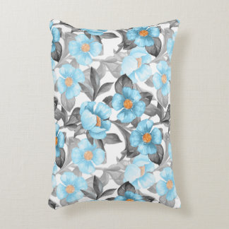 Coussins Décoratifs Fleur Aquarelle Bleue - Floral Botanique