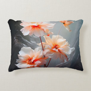Coussins Décoratifs Fleur de Brume Élégante et Abstraite aux Teintes R