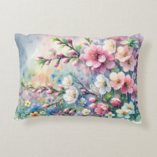Coussins Décoratifs Fleur d'eaucolor de cottagecore sous la pluie de p