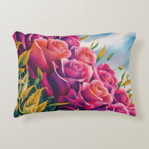 Coussins Décoratifs Fleur Ethérée : Symphonie Rose Abstraite aquarelle