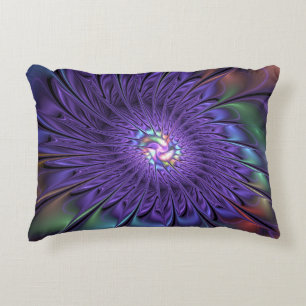 Coussins Décoratifs Fleur fractale Abstraite moderne et colorée tendan