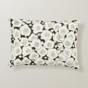 Coussins Décoratifs Fleur japonaise vintage 1902 : Fleur noire et blan