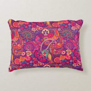 Coussins Décoratifs Fleur noire : Motif de jardin rose artistique