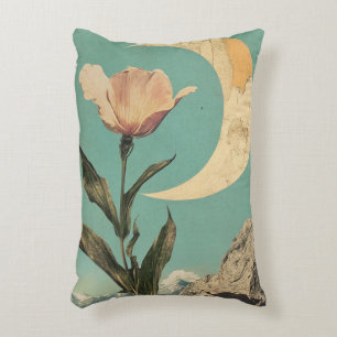 Coussins Décoratifs Fleur rose et lune de croissant