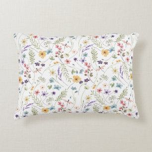 Coussins Décoratifs Fleur sauvage Aquarelle Et Motif Papillons