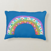 Coussins Décoratifs Fleurs arc-en-ciel sur Sky Blue Vous Customisez (Dos)