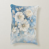 Coussins Décoratifs Fleurs blanches et bleues (Dos(Vertical))