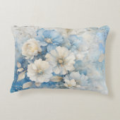 Coussins Décoratifs Fleurs blanches et bleues (Dos)