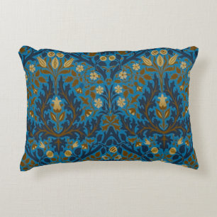 Coussins Décoratifs Fleurs d'automne bleues sarcelle vintage William M
