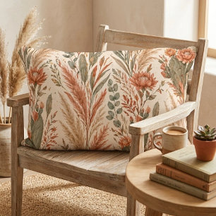 Coussins Décoratifs Fleurs de désert en terre cuite bohème chaudes bot