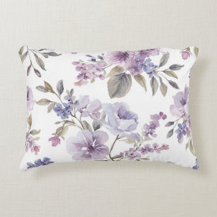 Coussins Décoratifs Fleurs de Lavande Aquarelle Botanique Violette