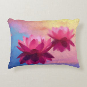 Coussins Décoratifs Fleurs de Lotus Abstraites colorées Modernes