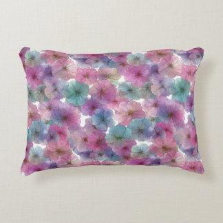 Coussins Décoratifs Fleurs de printemps vert pastel et rose vintage