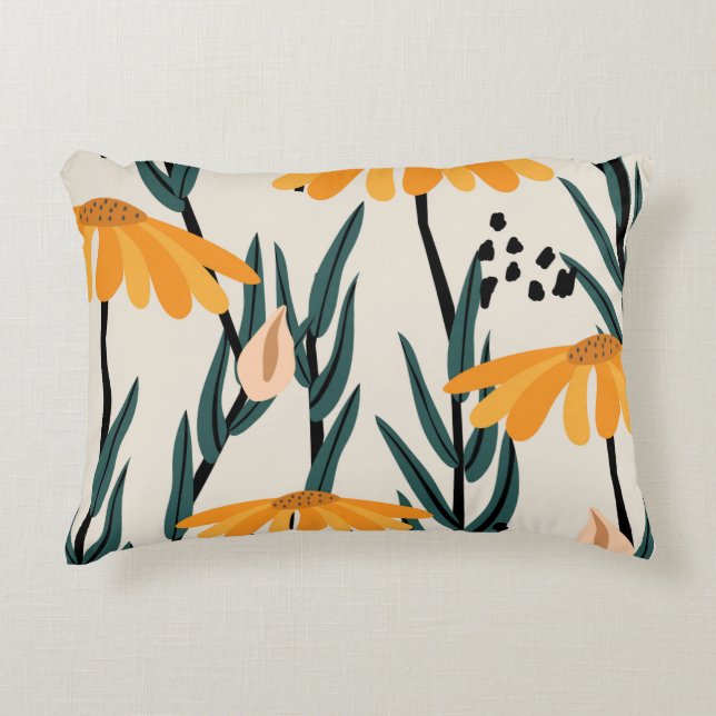Coussins Décoratifs Fleurs de soleil jaunes (Devant)
