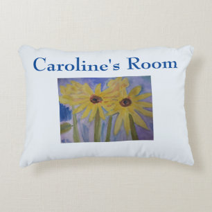Coussins Décoratifs Fleurs de soleil jaunes d'été personnalisées