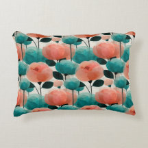Fleurs Florales Roses et Vertes Aquarelle Vintage