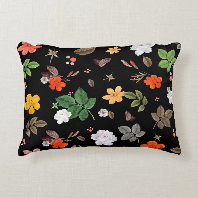 Coussins Décoratifs Fleurs jaunes et roses blanches 8 (Devant)