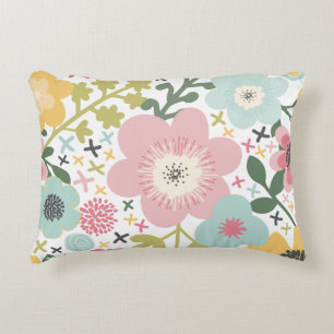 Coussins Décoratifs Fleurs modernes roses bleues jaunes Floral