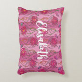 Coussins Décoratifs Fleurs roses mignonnes et filles Motif rayé Ajoute (Devant(Vertical))