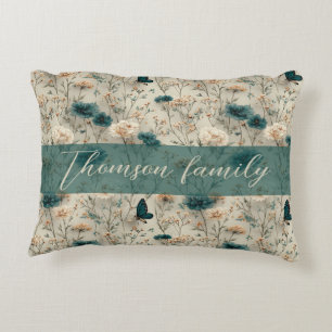 Coussins Décoratifs Fleurs sauvages printanières vintage & papillon po