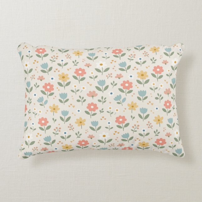 Coussins Décoratifs Fleurs scandinaves douces et simples (Devant)