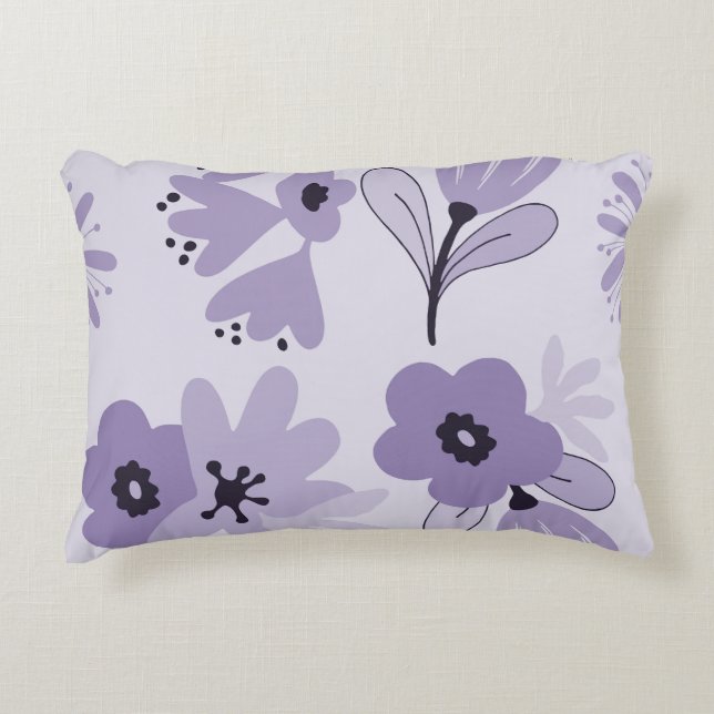 Coussins Décoratifs Fleurs Violettes (Devant)