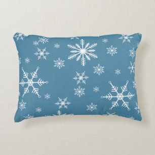 Coussins Décoratifs Flocon de neige de Noël en bleu