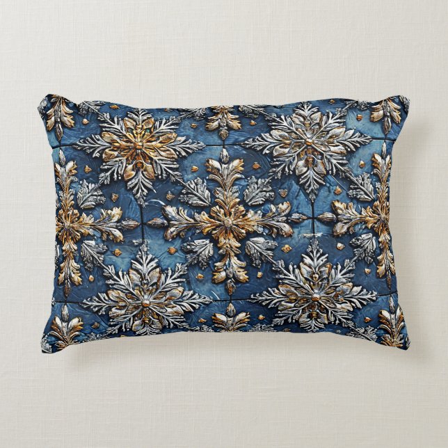 Coussins Décoratifs flocons de neige 3d (Devant)