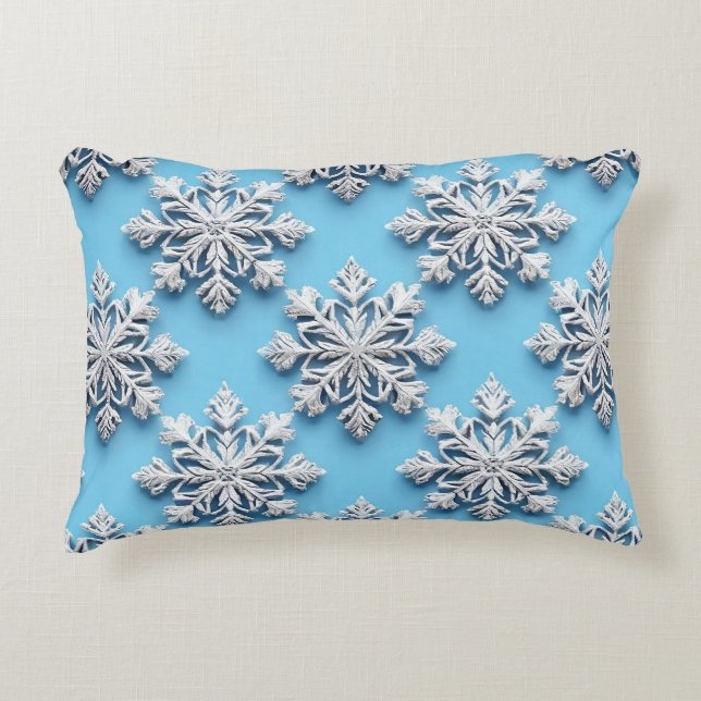 Coussins Décoratifs flocons de neige 3d (Devant)