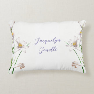 Coussins Décoratifs Floral Elegant Chic Cute Calligraphie Ajouter Nom