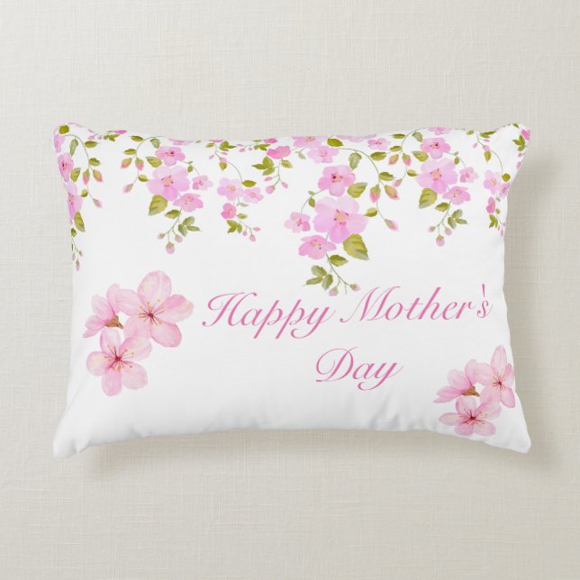 Coussins Décoratifs Floral rose cerisier sur mesure (Devant)